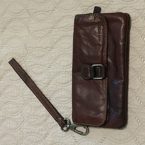 Leather Wallet with wristlet